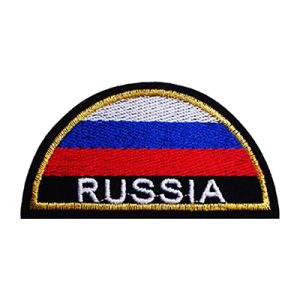 Шеврон флаг МЧС РФ (полукруг), черн.флис/шелк